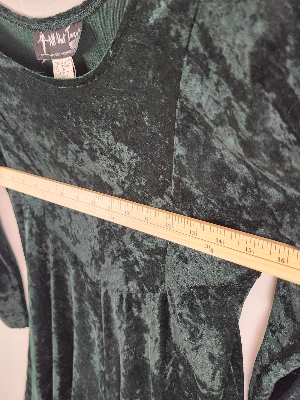 Deep Green Velvet Scoop Neck Fit & Flare Dress - Picture 7 of 7